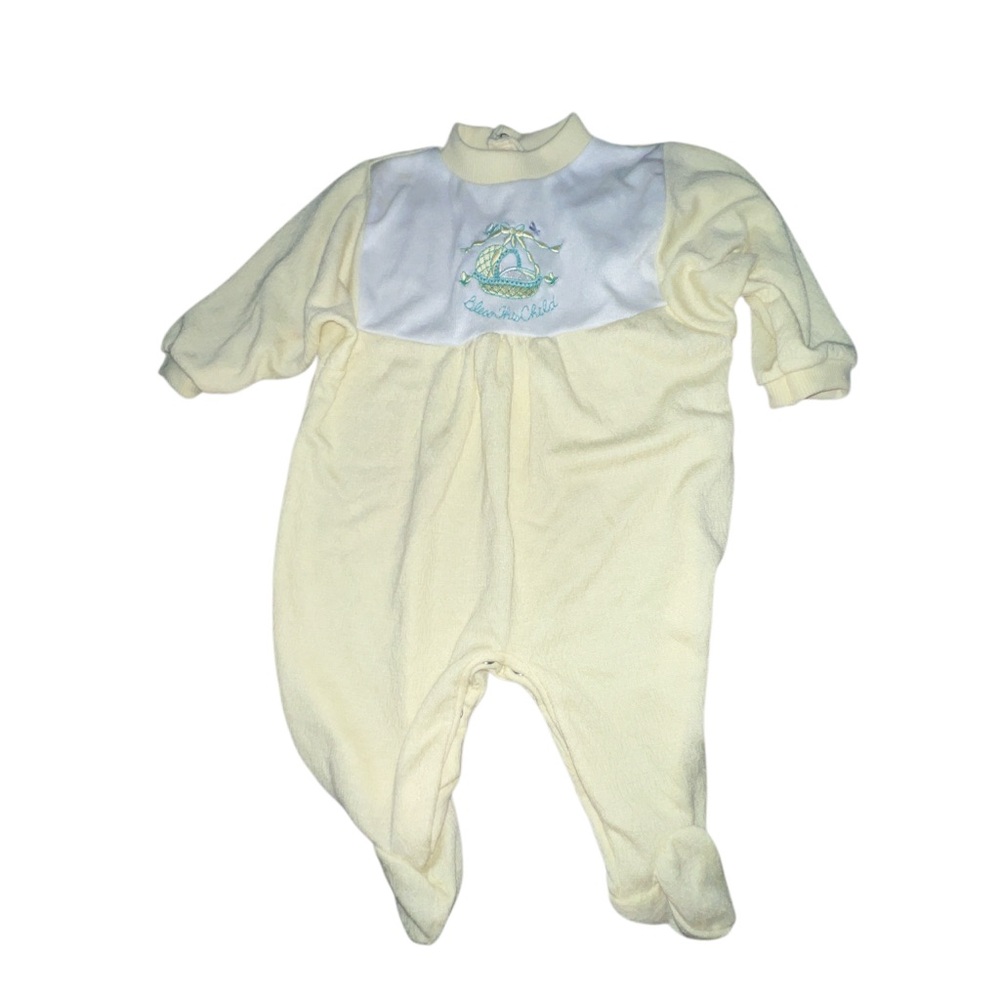 Alexis Yellow and White Baby Footie
